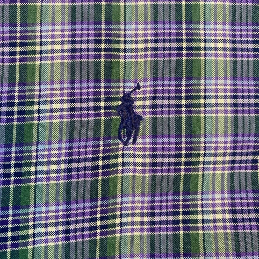 Polo Ralph Lauren Purple and Green Classic Fit Button Down Men’s XL